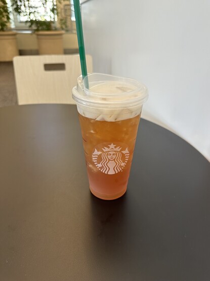 A Venti Starbucks black iced tea. 