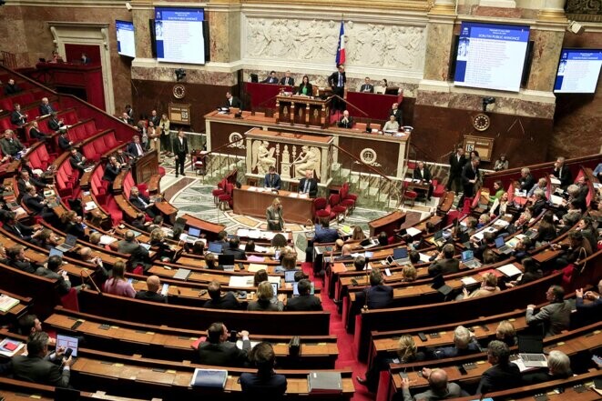 L’Assemblée nationale, le 15 mars 2023. © Photo Quentin De Groeve / Hans Lucas via AFP