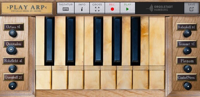 A screenshot of the virtual organ you can use on the website