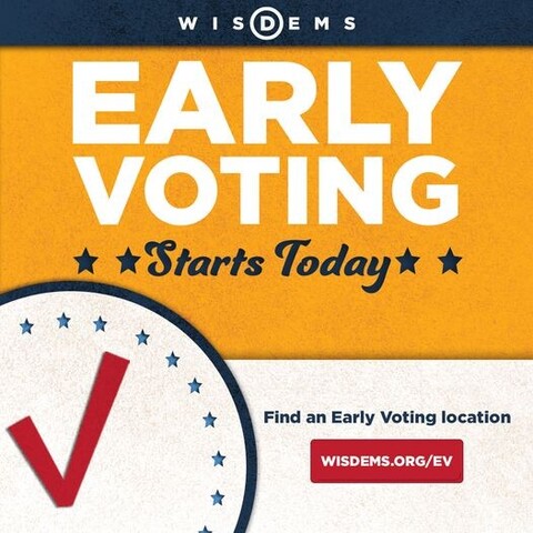 Early voting starts today
Find an early voting location
WisDems.org/ev