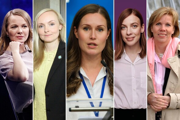 Collage of five pictures of five women