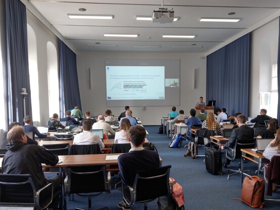 Philip Hackstock giving a hands-on tutorial of the pyam package at the 2023 openmod workshop hosted by IIASA