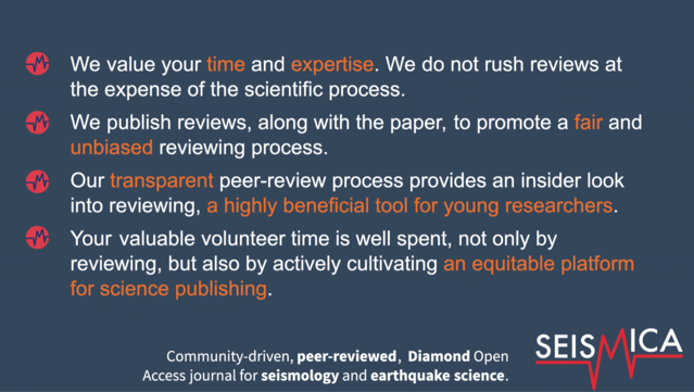 We value your time and expertise. We do not rush reviews at the expense of the scientific process. 
We publish reviews, along with the paper, to promote a fair and unbiased reviewing process. 
Our transparent peer-review process provides an insider look into reviewing, a highly beneficial tool for young researchers. 
Your valuable volunteer time is well spent, not only by reviewing, but also by actively cultivating an equitable platform for science publishing. 