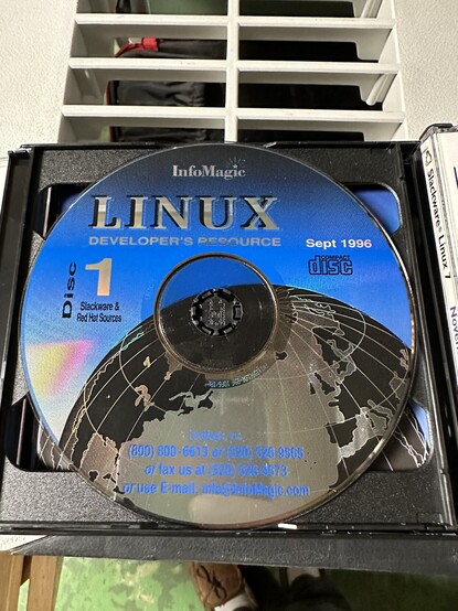A picture of the actual InfoMagic CD, dated 1996.