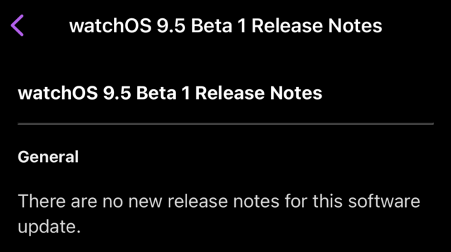 Software release notes that say that there are no release notes.