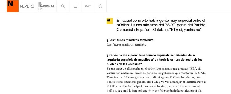 Entrevista a Lluis Llach en El Nacional.cat 
Titulares 2023 apr.02