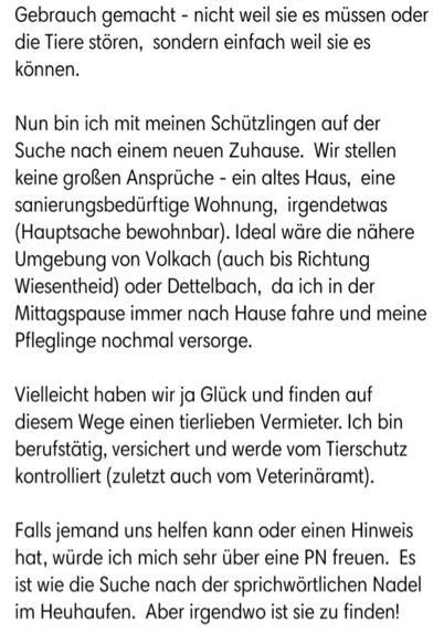 Zuhause gesucht: altes Haus, sanierungsbedürftige Wohnung, o.ä.