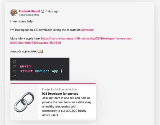 Screenshot of the Mastodon Starter Kit, now with better card display logic, polls, content warnings and sensitive media logic. I’m going to stop! This is it! No more features. LOL.