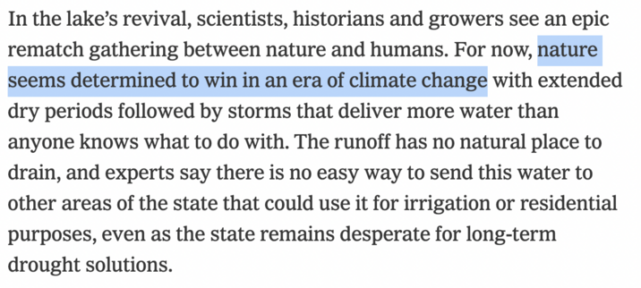 "For now, nature seems determined to win in an era of climate change"