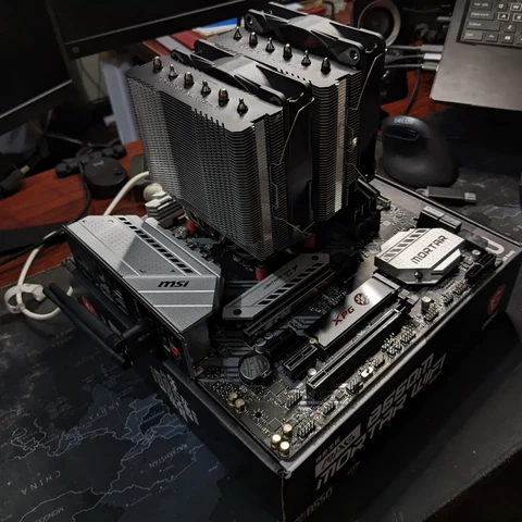 MSI motherboard with installed components
