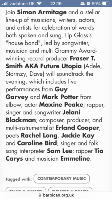 List of musicians and artists performing at LipGloss