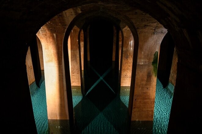 Réservoir d'eau de Montsouris à Paris © Photo Christophe Archambault / AFP