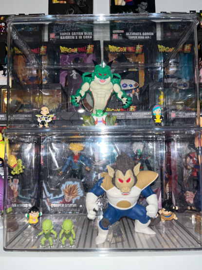 Two displayed sets with Super-sized pieces