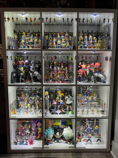 Most of my Dragon Ball collection, lit up.
