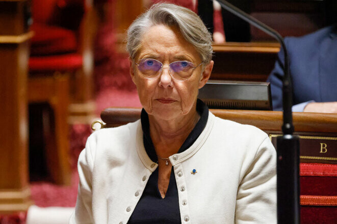 Elisabeth Borne au Sénat, le 15 mars 2023. © Photo Ludovic Marin / AFP