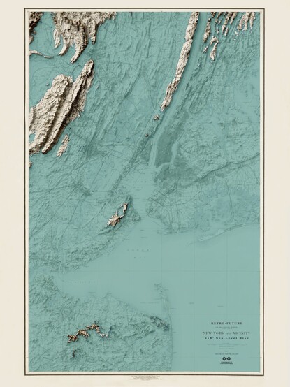 A vintage 1894 USGS map with 218’ of sea level rise—if all the world’s ice caps melted.