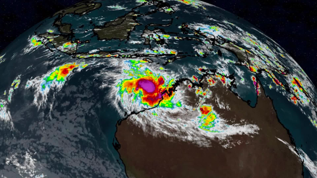 Radar image of gigantic Ilsa off the coast of Australia