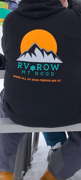 photo of RV Row hoodie at the Mazot Mt Hood Meadows, Oregon