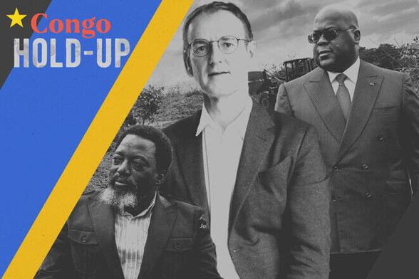 Joseph Kabila, Philippe de Moerloose et Félix Tshisekedi. © Photo illustration Simon Toupet / Mediapart avec AFP et Sipa