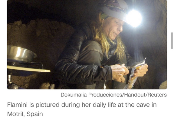 Athlete in her cave 