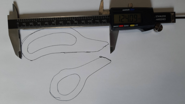 Scissors handles pencil sketch 