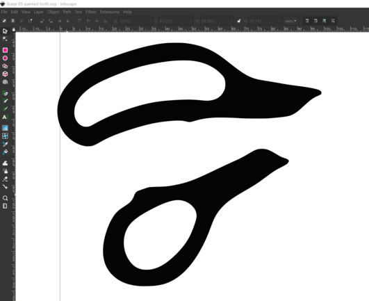 Scissors handles in inkscape