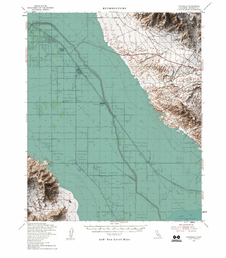 Retrufuture -- 1941 USGS quad of Coachella with 66 meters of sea level rise