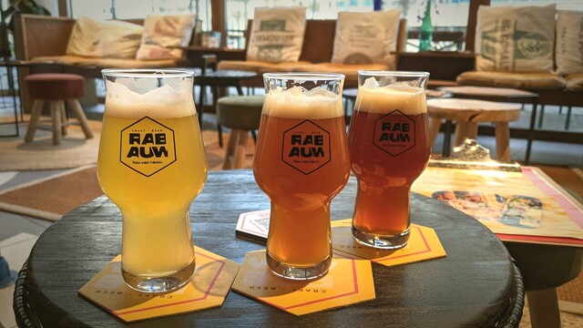 Craft beer tasting at Rabauw Craft Beer Brewpub in Eindhoven, Netherlands