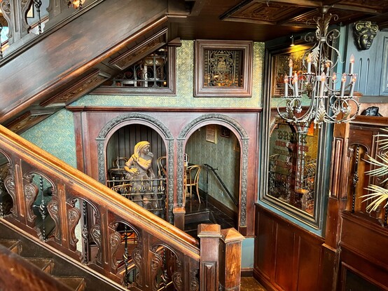 A stairway snug inside the newly-renovated JR Mahon's pub