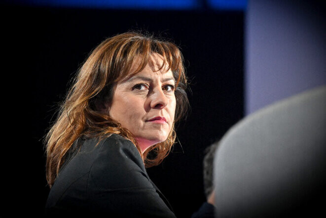 Carole Delga, présidente de la région Occitanie, lors du congrès des maires de France à Paris, le 22 novembre 2022. © Photo Tomas Stevens / Abaca