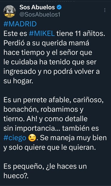 Captura de pantalla del tuit. Texto en el toot.