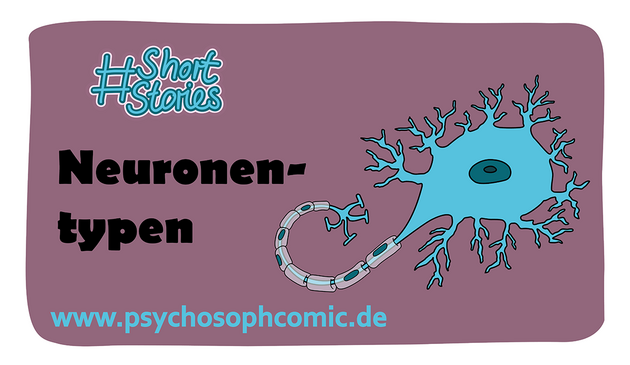 psychoSoph Comic Thumbnail für die erste short story: "Neuronentypen". Zeigt eine multipolare Nervenzelle.  
www.psychoSophComic.de
