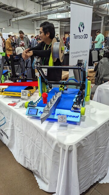 Creality converted bed printer. Printing a model of the titanic approaching the edge of the belt. 