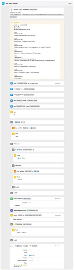 Shortcut details