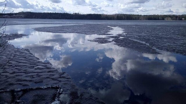 Thin ice and water 