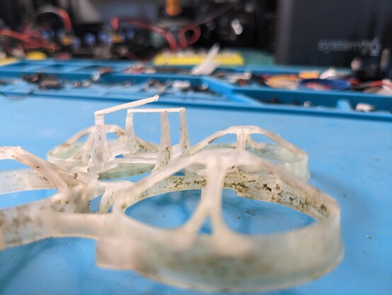 dirty and broken tinywhoop frame