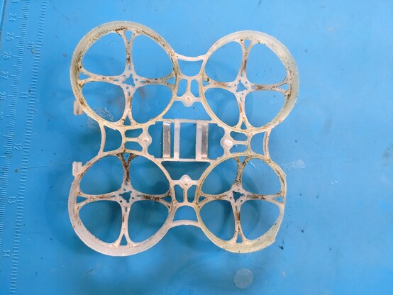 dirty and broken tinywhoop frame