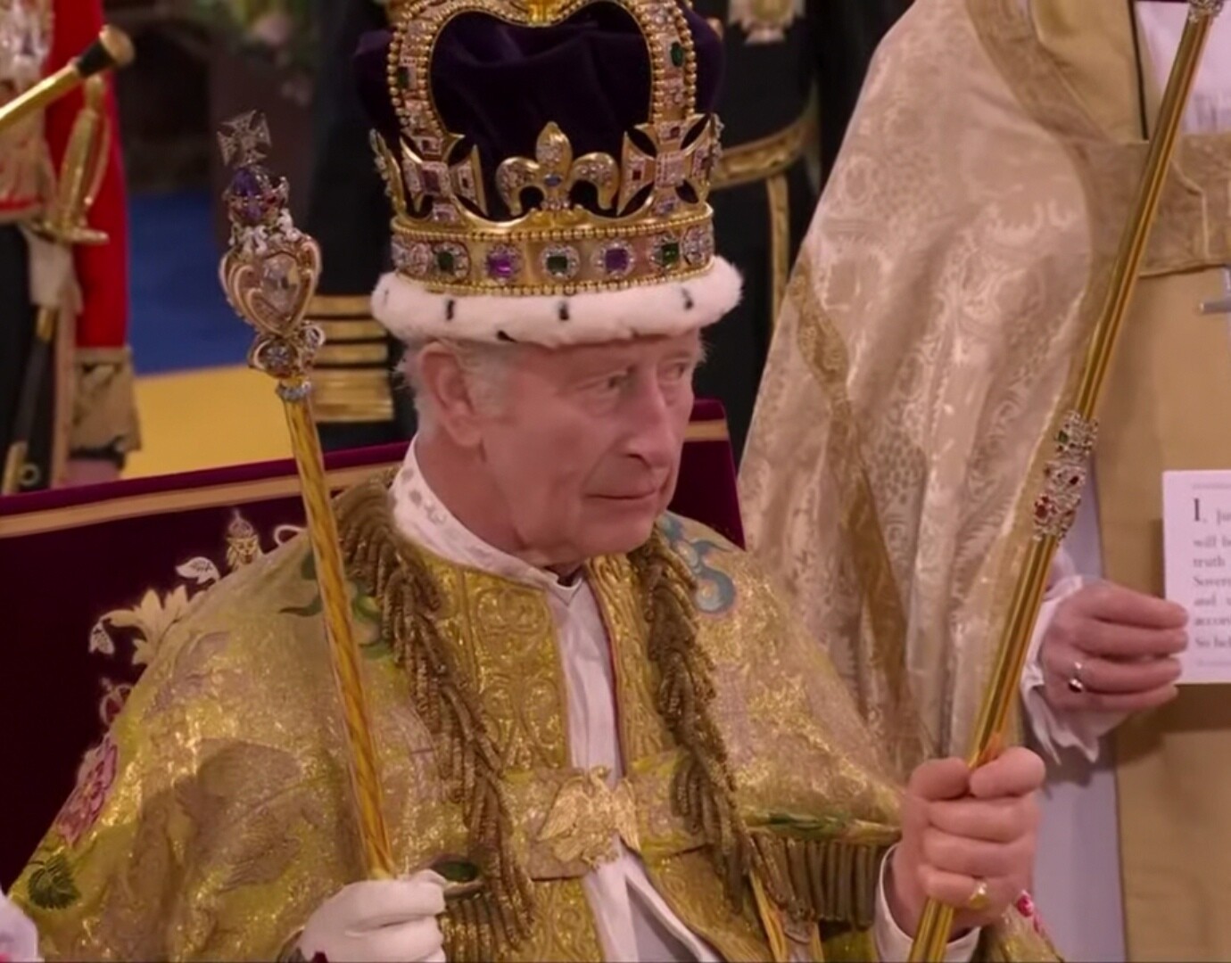 charles wearing all the royal things