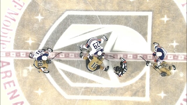 Puck drop, face off, Nicolas Roy wins the face off against Leon Draisaitl to start the game. 