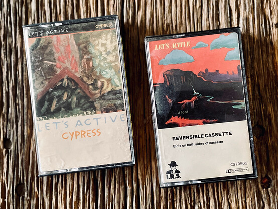Photo of cassettes (Let's Active's Cypress and Afoot)