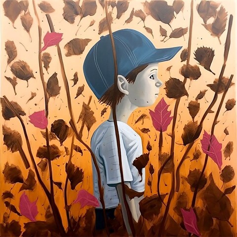 beautiful oil painting, abstract, detailed, shadows, cartoon baseball player