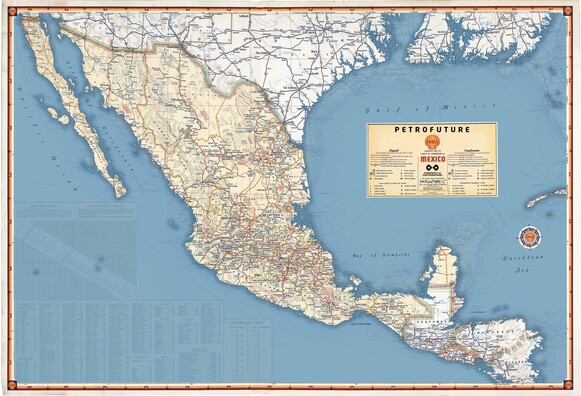 1950s Shell Oil map with 66 meters of sea level rise