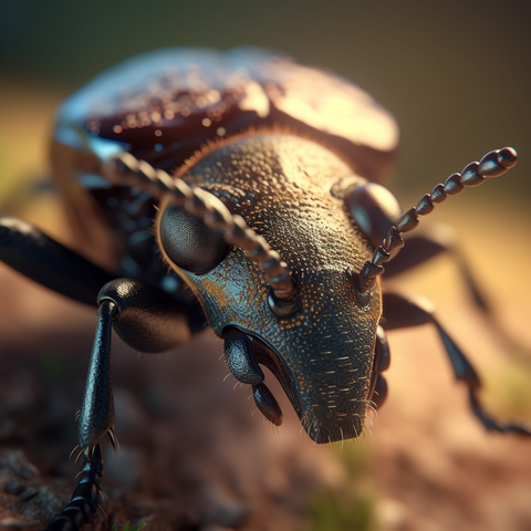 Rüsselkäfer von Midjourney kreiert.
Midjourney Prompt: ultra close-up, a snout beetle with a very long snout, sunny day, photorealistic, UHD, macro lens, macro photo --v 5.1