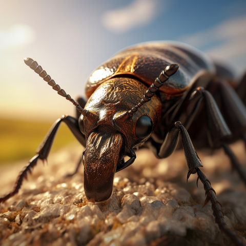 Rüsselkäfer von Midjourney kreiert.
Midjourney Prompt: ultra close-up, a snout beetle with a very long snout, sunny day, photorealistic, UHD, macro lens, macro photo --v 5.1