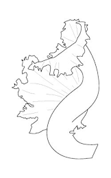 line drawing of the purported trademark, showing a curled piece of lettuce 