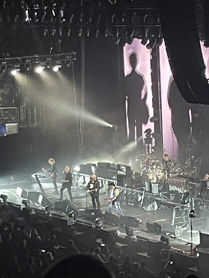 The Cure performing on stage