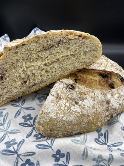 Cut loaf displaying the crumb