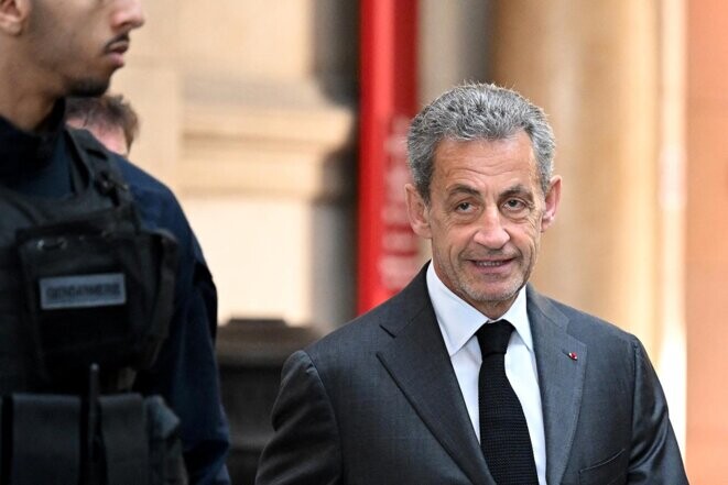 Nicolas Sarkozy arrive au palais de justice de Paris le 17 mai 2023. © Photo Bertrand Guay / AFP