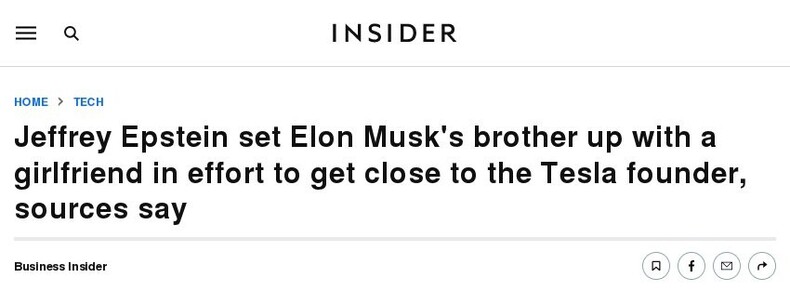 Epstein set Elon's brother with a girlfriend
Headlines Business Insider 2020 Jan.13