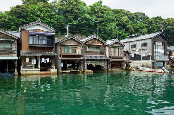 Ine fishing village is well known for its 'funaya', traditional houses designed so that boats could be lifted onto the ground floor.